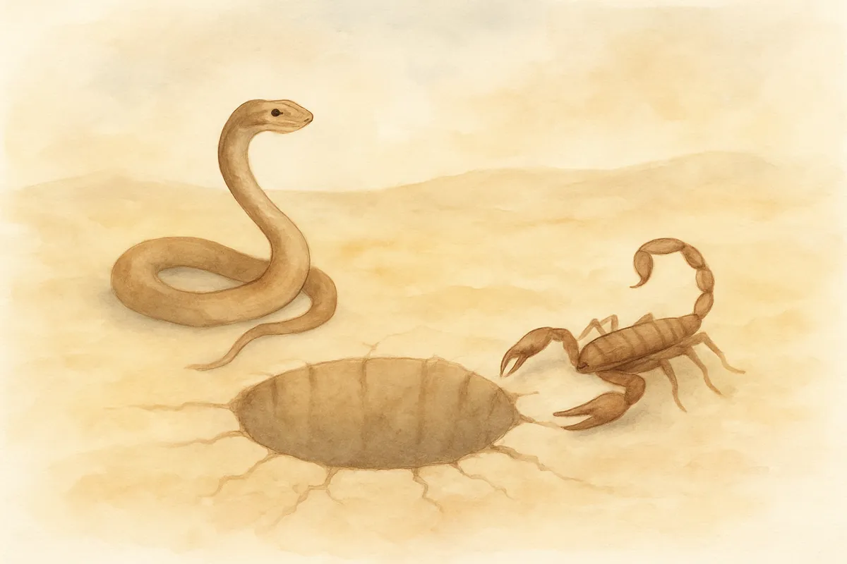 Snakes and scorpions are related to a lack of water in two places in the Pentateuch: Joseph in the pit, and Deuteronomy 8:15. Are there any sources that link these two?