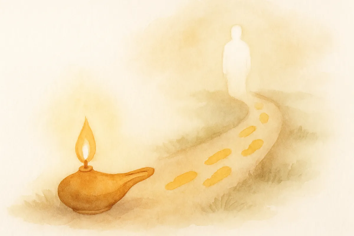 The idea that a person’s good deeds walk before them and escort them after death